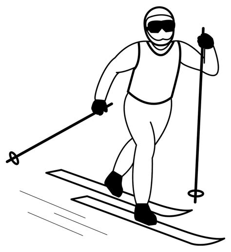 Coloring Pages For Pictures Of Sports: Skiing Winter Coloring Pages