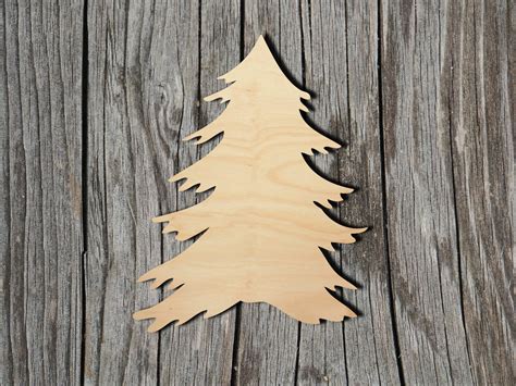Christmas cut out shapes Christmas tree shape Evergreen tree cut out Unfinished wood shapes Pine ...