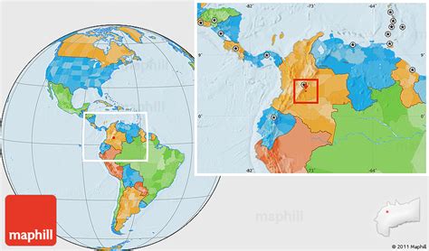 Political Location Map of El Dorado, within the entire country