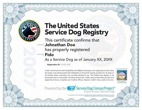 Free Service Dog Certificate Template | Certificate templates, Service dogs, Card template