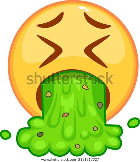 Emoji Puke Emoticon Poisoning Nausea Disgusting Stock Vector (Royalty ...