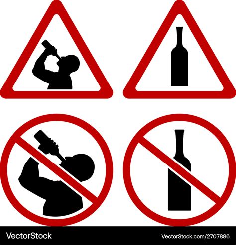 Warning signs of alcohol Royalty Free Vector Image