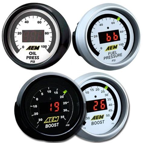 AEM 30-4406 Turbo Boost + 30-4401 Oil or Fuel Pressure Digital Gauge ...