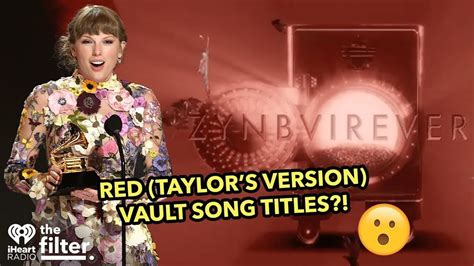 TAYLOR SWIFTS RED VAULT SONGS DECODED - YouTube