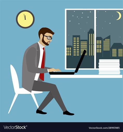 Man working on laptop computerbusinessman Vector Image