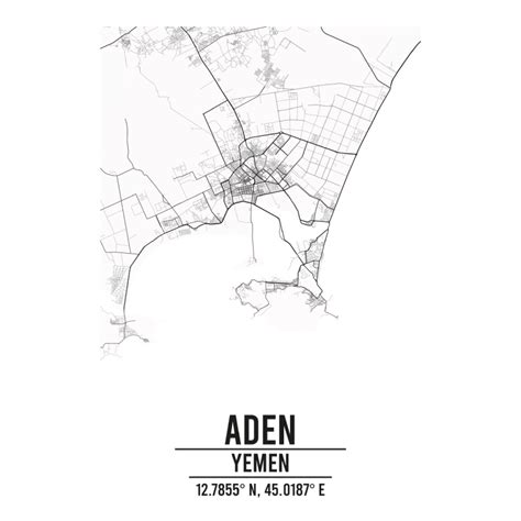 Aden, Yemen A3 Map Print - Retro Progression