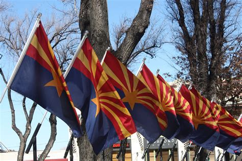 Arizona state flags | Part of two long rows of Arizona flags… | Flickr