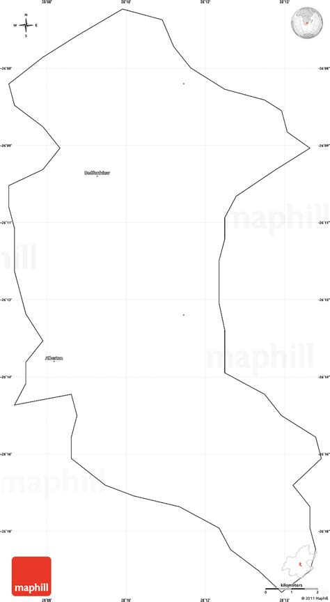 Blank Simple Map of GERMISTON, cropped outside