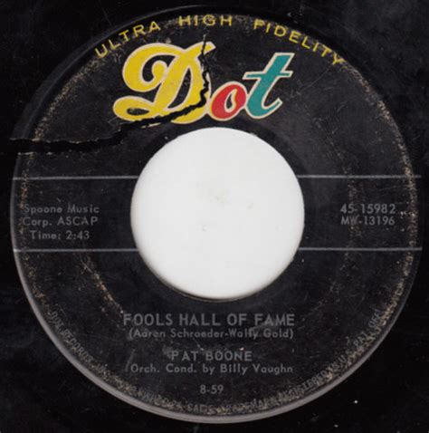 Pat Boone - Fools Hall Of Fame (1959, Vinyl) | Discogs