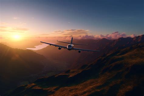 airplane taking off at sunset, 2 by GabiMedia on DeviantArt