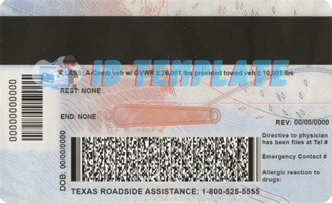 Texas ID Card PSD Template | Driving license Template