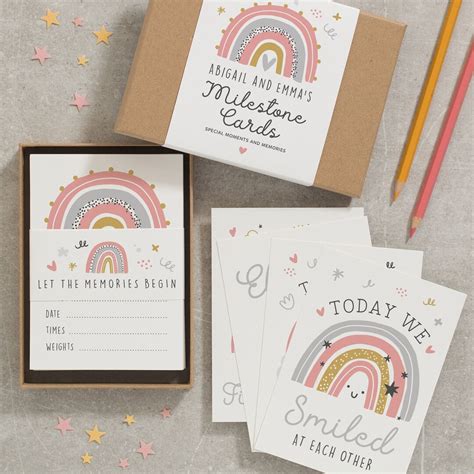 Twin Rainbow Baby Milestone Cards, Milestone Cards Twins, Expecting Twins Milestone Cards, for ...