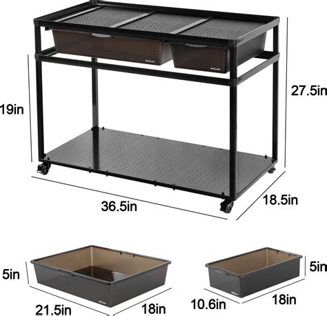 REPTI ZOO Tank Stand Terrarium with Breeding Boxs Reptile Cabinet ...