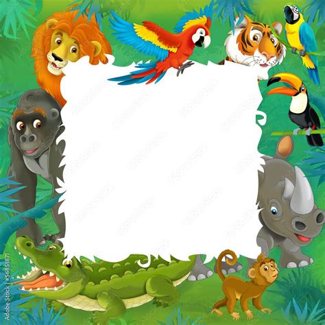 Jungle Animals Border Clipart