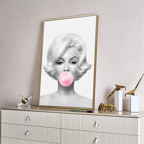 Iconic Audrey Hepburn Marilyn Monroe Bubble Gum Canvas Wall Art Poster - WePosters.com - Free ...