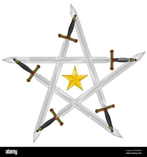 European medieval sword vector design, Ancient swords forming a star Stock Vector Image & Art ...