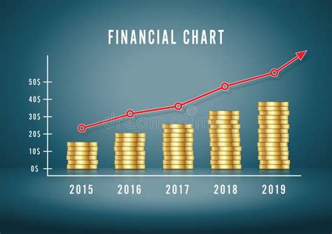 Financial Chart Up. Infographic Diagram of Making Money with Gold Coins ...