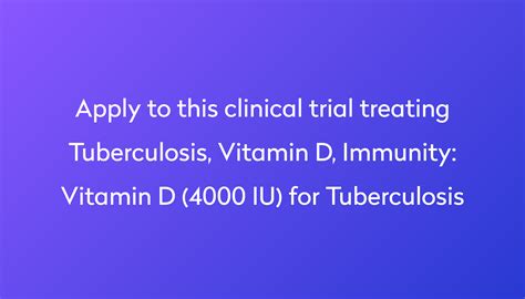Vitamin D (4000 IU) for Tuberculosis Clinical Trial 2024 | Power