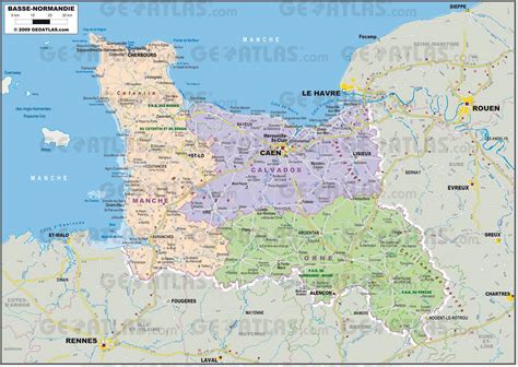 Carte de la Basse-Normandie - Plusieurs cartes de la région