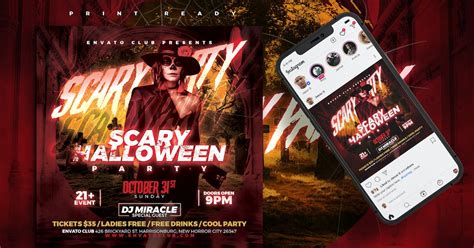 Scary Halloween Party, Graphic Templates - Envato Elements