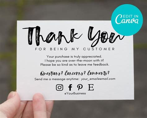 Customer Appreciation Thank You Card for Business Editable | Etsy in 2021 | Business thank you ...