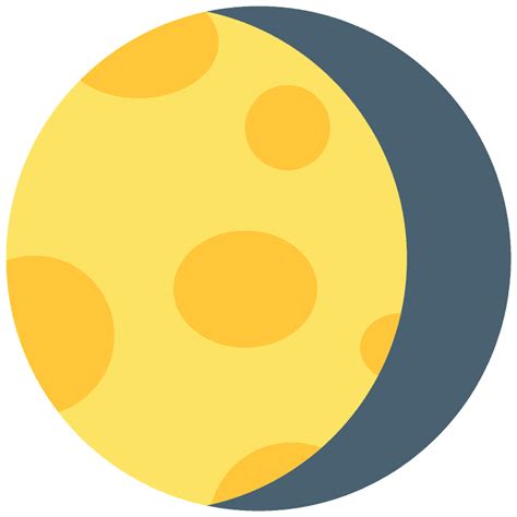 Waning gibbous moon emoji clipart. Free download transparent .PNG ...