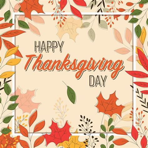 Happy Thanksgiving day card with floral elements 694138 Vector Art at Vecteezy