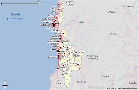 Ilocos Sur Towns Map