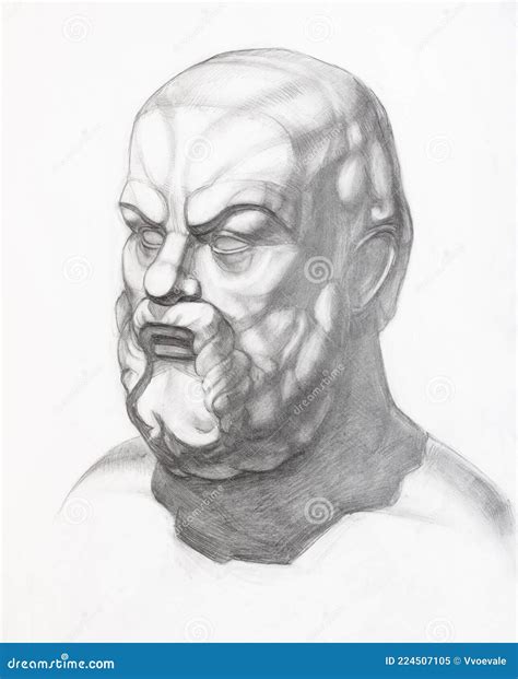 Socrates Sketch Style Vector Portrait Isolated Stock Photography ...