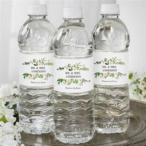 Laurels of Love Personalized Water Bottle Labels for Wedding