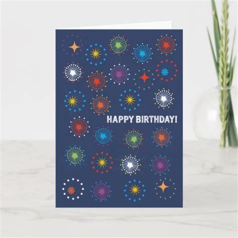 Happy Birthday Fireworks Greeting Card | Zazzle.com