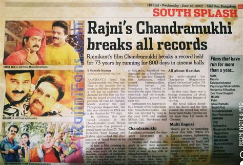 Chandramukhi (Part 4) - Rajinikanth Box Office Reports - Rajinifans.com