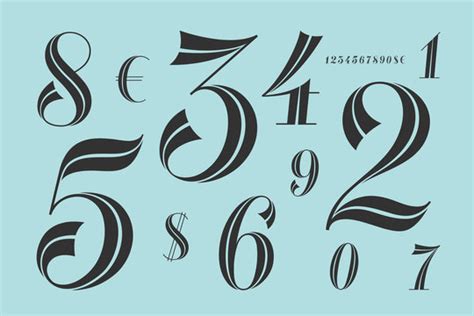 Calligraphy Fonts Numbers