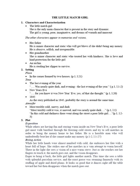 THE LITTLE MATCH GIRL Analysis | PDF | Narration