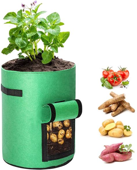 Garden Fabric Potato Grow Bags Green | AMAZING GARDEN