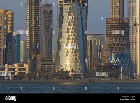 New skyscrapers under construction in Doha Qatar Stock Photo - Alamy