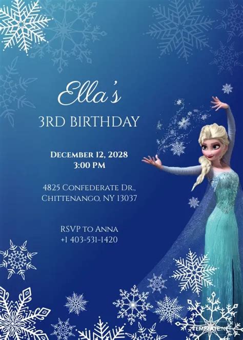 Frozen Birthday Party Invitation Template - Download in Word, Word, Illustrator, Illustrator ...