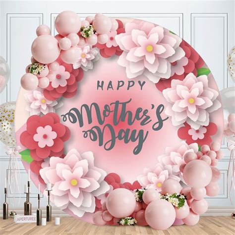 Pink Red Floral Round Happy Mothers Day Backdrop - Aperturee | Happy mothers day, Backdrops for ...