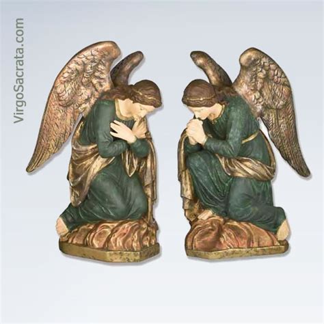 Pair of Kneeling Adoration Angels Altar Statues 38" ⋆ Virgo Sacrata