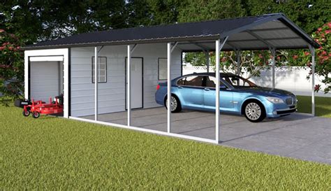 Metal Storage Shed With Carport