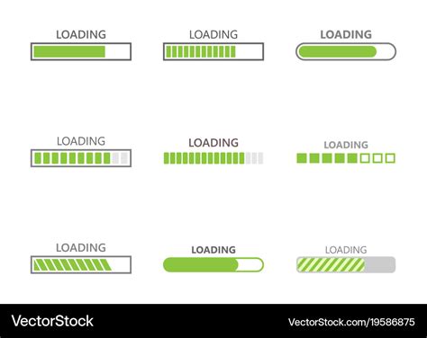 Loading bar progress icons Royalty Free Vector Image