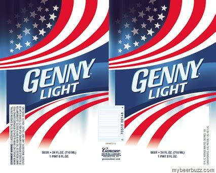 A Sneak Peek At The New Genny Light 16oz & 24oz Cans From Genesee | Beer label, American flag, Light