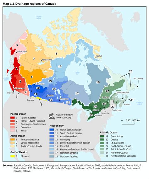 Map 1.1 Drainage regions of Canada