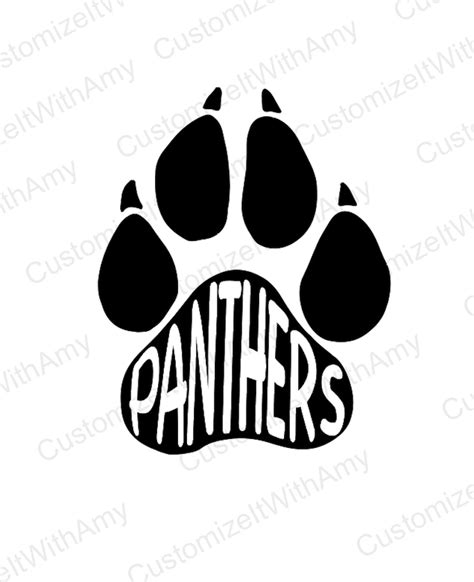 Panther Paw Digital Design: Svg, Png, Pdf, Dxf - Etsy