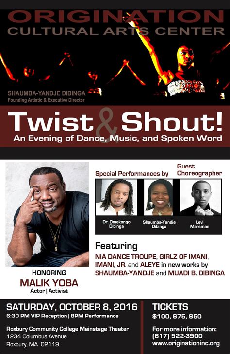 Twist & Shout! An Evening of Dance, Music and Spoken Word [10/08/16]