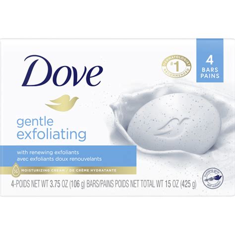 Dove Beauty Bar Gentle Exfoliating With Mild Cleanser, 3.75 oz, 4 Bars | Health & Personal Care ...