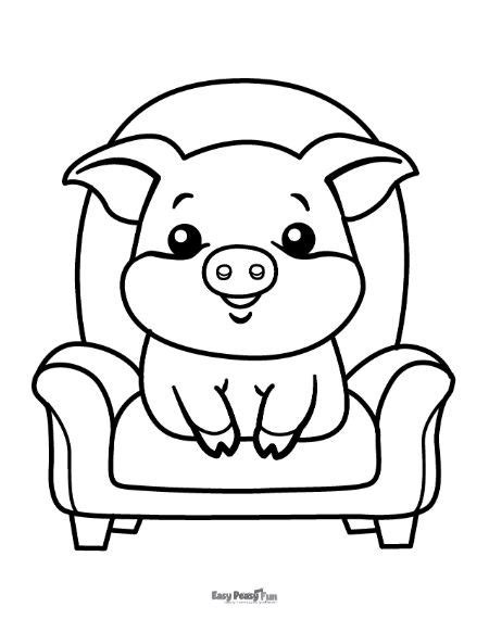 Printable Pig Coloring Pages - Easy Peasy and Fun