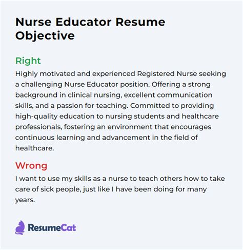 Top 17 Nurse Educator Resume Objective Examples | ResumeCat