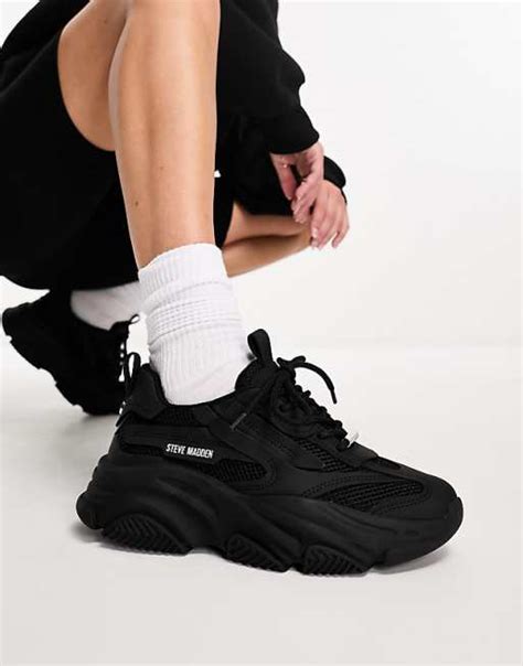 Steve Madden Possession trainers in triple black | ASOS