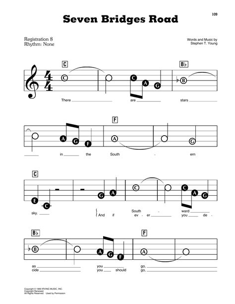 Seven Bridges Road by Eagles Sheet Music for E-Z Play Today at Sheet ...